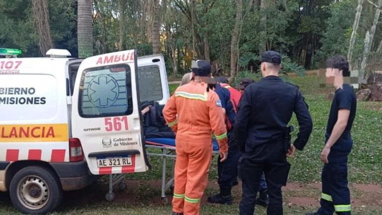 Una turista francesa sufrió una caída y debió ser rescatada en el Parque Salto Encantado