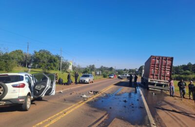Una camioneta y un camión chocaron sobre la Ruta 14 en Leandro N. Alem