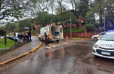 Un motociclista resultó herido tras chocar contra un remís en Oberá
