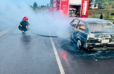 Un auto quedó destruido por un incendio sobre la Ruta Provincial 17 en Dos Hermanas