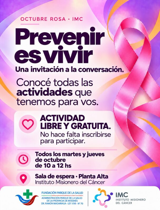 El Instituto Misionero del Cáncer ofrece actividades de prevención y bienestar durante octubre