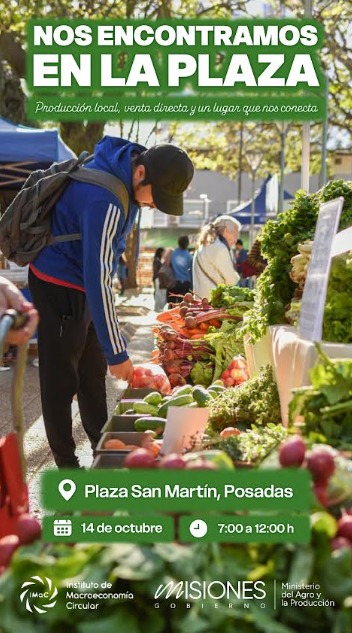 Más de 20 familias productoras venderán alimentos y artesanías este miércoles en la plaza San Martín